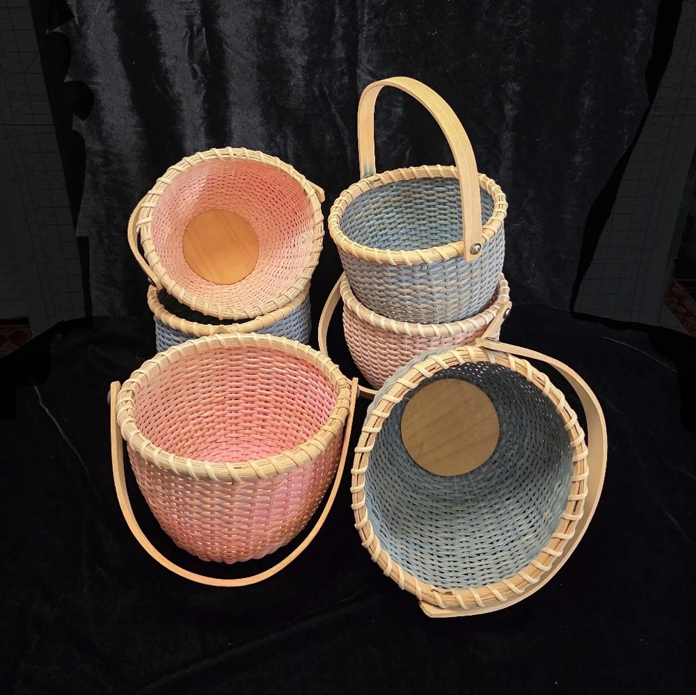 Blue Woven Basket W/Handle, Vintage‎ Yankee Candle Basket, Variegated Blue #2
